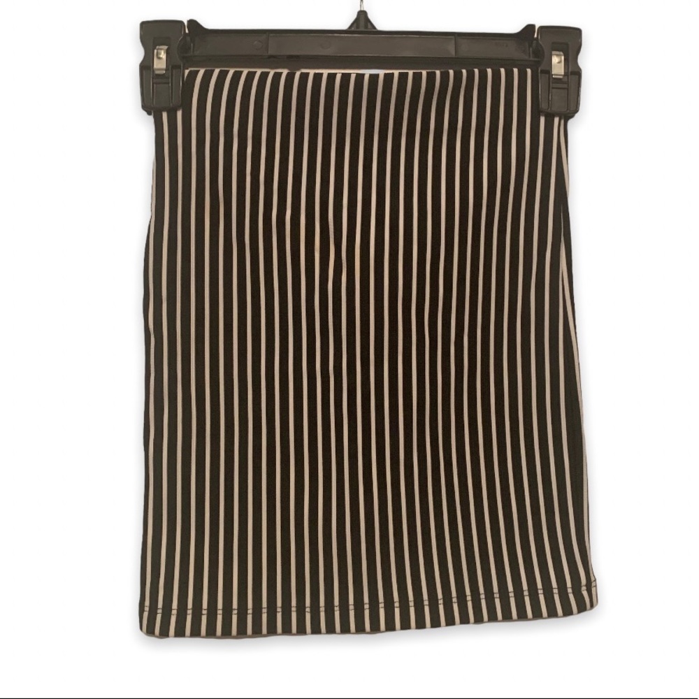 European Black & White Striped Tube Skirt